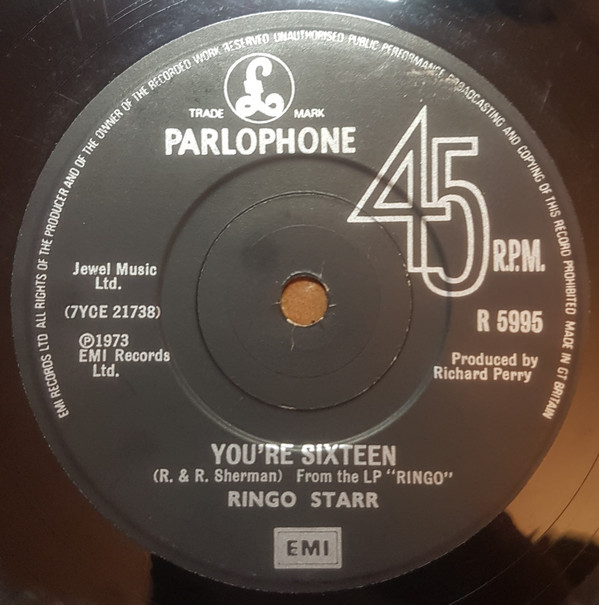 Accords et paroles You're sixteen Ringo Starr