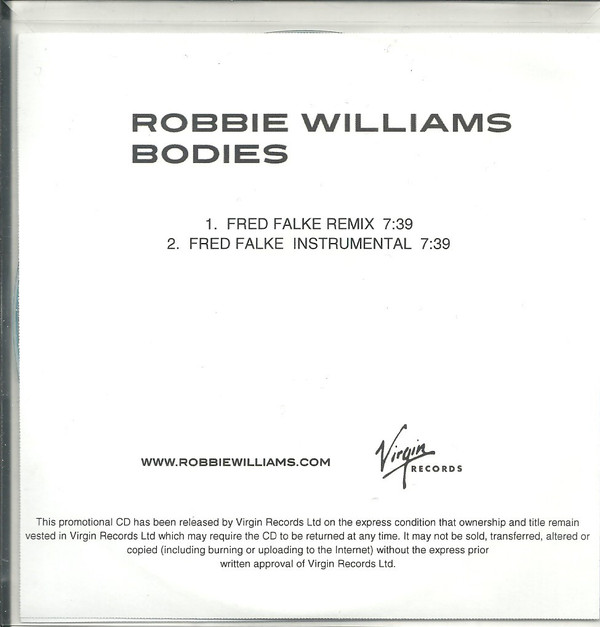 Accords et paroles Bodies Robbie Williams