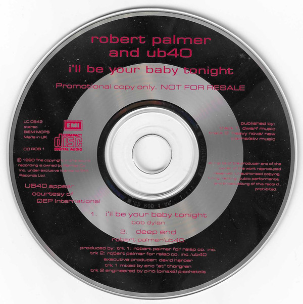Accords et paroles Ill Be Your Baby Tonight Robert Palmer