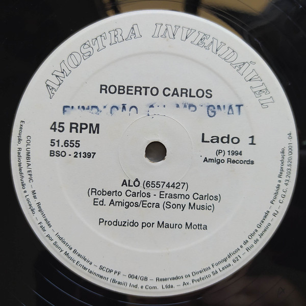 Accords et paroles Alô Roberto Carlos