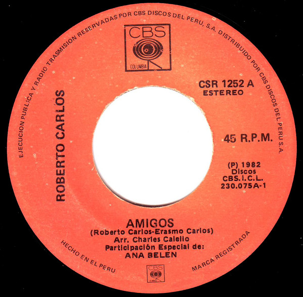Accords et paroles Amigos, Amigos Roberto Carlos