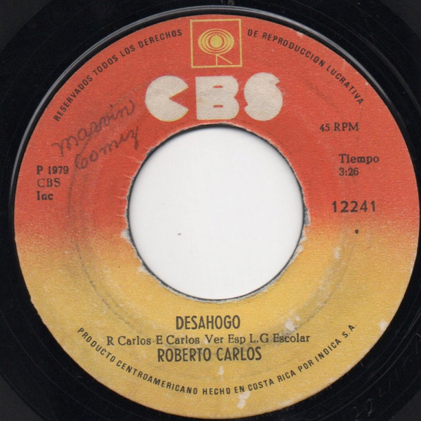 Accords et paroles Desahogo Roberto Carlos