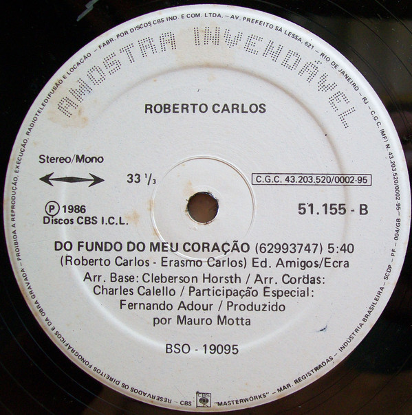 Accords et paroles Do Fundo Do Meu Coração Roberto Carlos