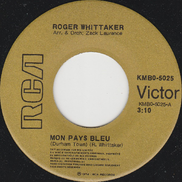 Accords et paroles Mon pays bleu Roger Whittaker