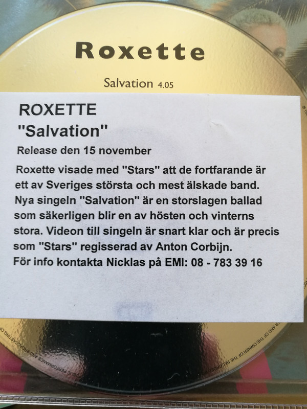 Accords et paroles Salvation Roxette
