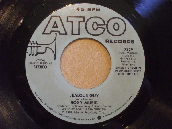 Accords et paroles Jealous Guy Roxy Music