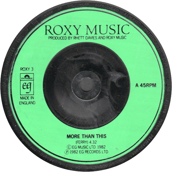 Accords et paroles More Than This Roxy Music