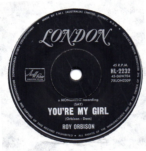 Accords et paroles Say Youre My Girl Roy Orbison