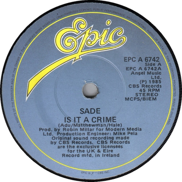 Accords et paroles Is It A Crime Sade
