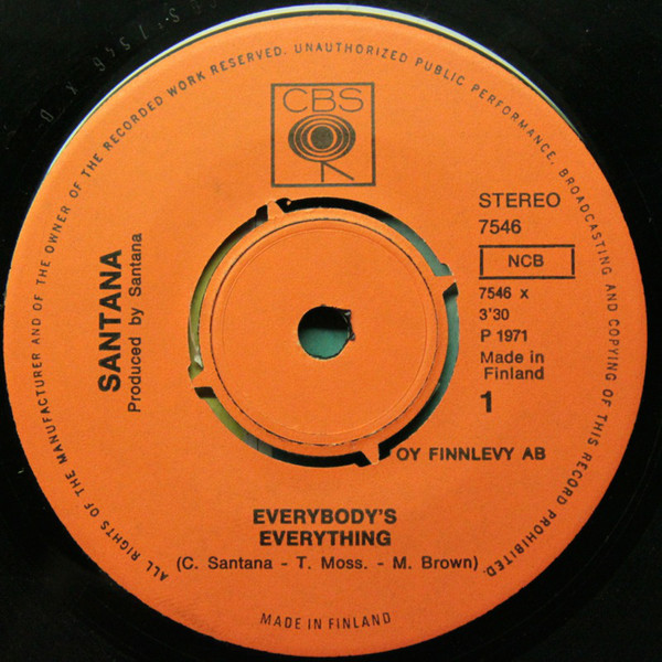 Accords et paroles Everybodys Everything Santana