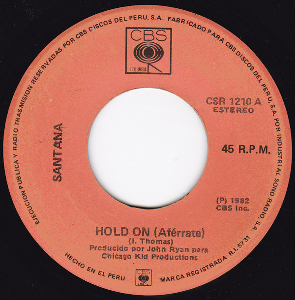 Accords et paroles Hold on Santana
