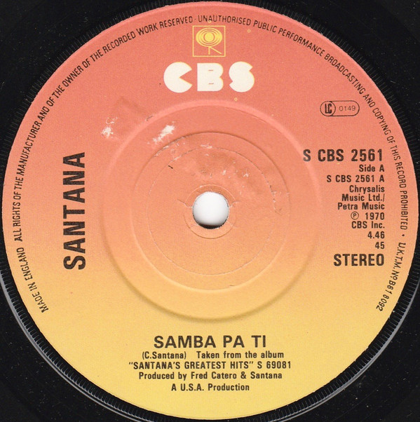 Accords et paroles Samba Pa Ti Santana
