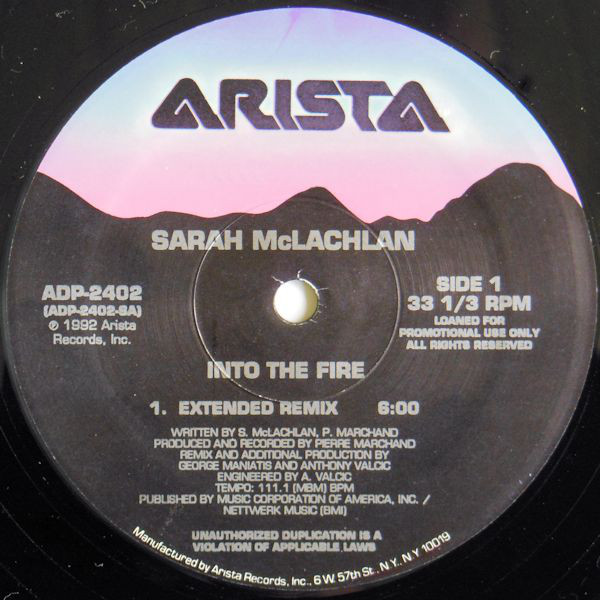Accords et paroles Into The Fire Sarah McLachlan