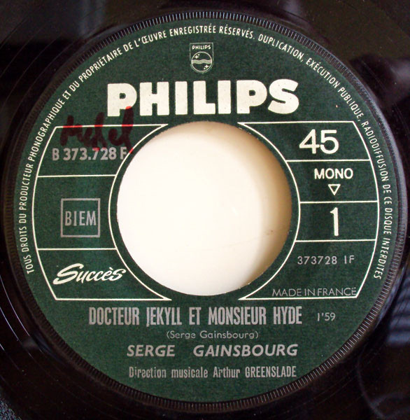 Accords et paroles Docteur Jekyll et monsieur Hyde Serge Gainsbourg