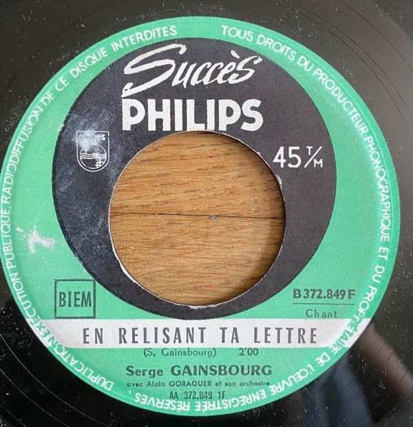 Accords et paroles En relisant ta lettre Serge Gainsbourg