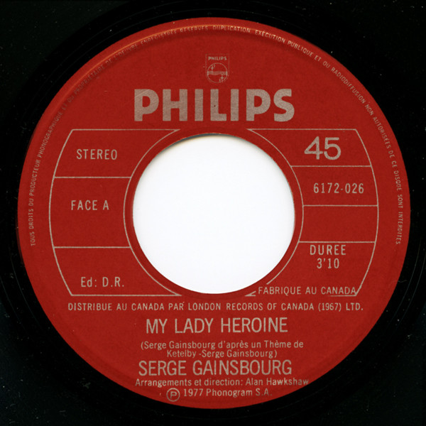 Accords et paroles My Lady Héroïne Serge Gainsbourg