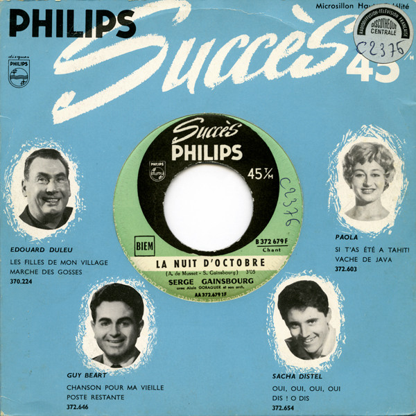 Accords et paroles La Nuit Doctobre Serge Gainsbourg