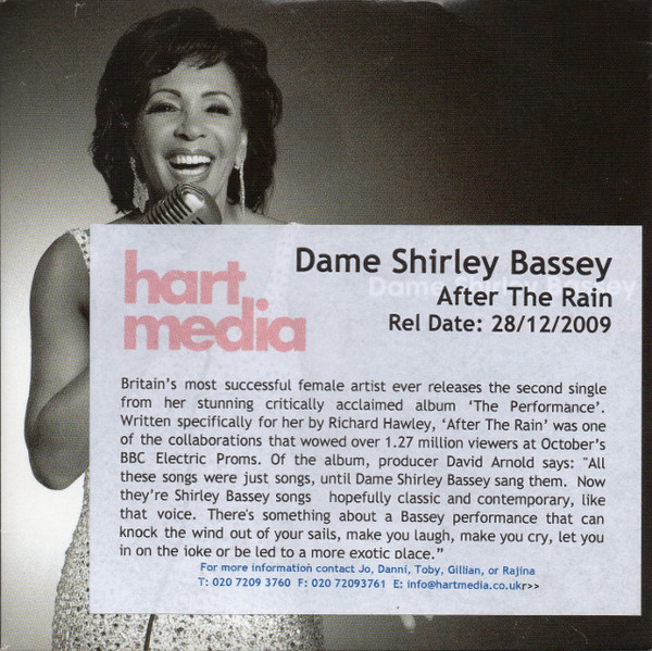 Accords et paroles After The Rain Shirley Bassey