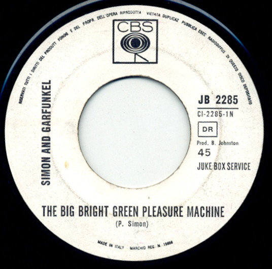 Accords et paroles The Big Bright Green Pleasure Machine Simon & Garfunkel