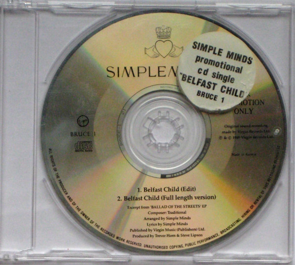 Accords et paroles Belfast Child Simple Minds