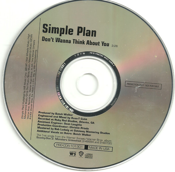 Accords et paroles Dont Wanna Think About You Simple Plan