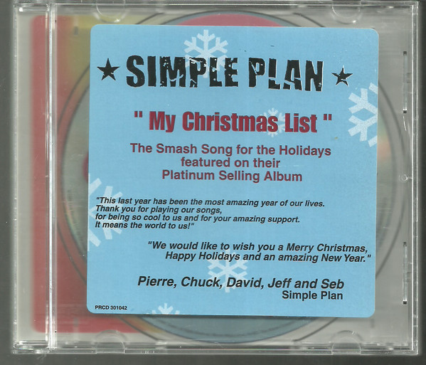 Accords et paroles My Christmas List Simple Plan
