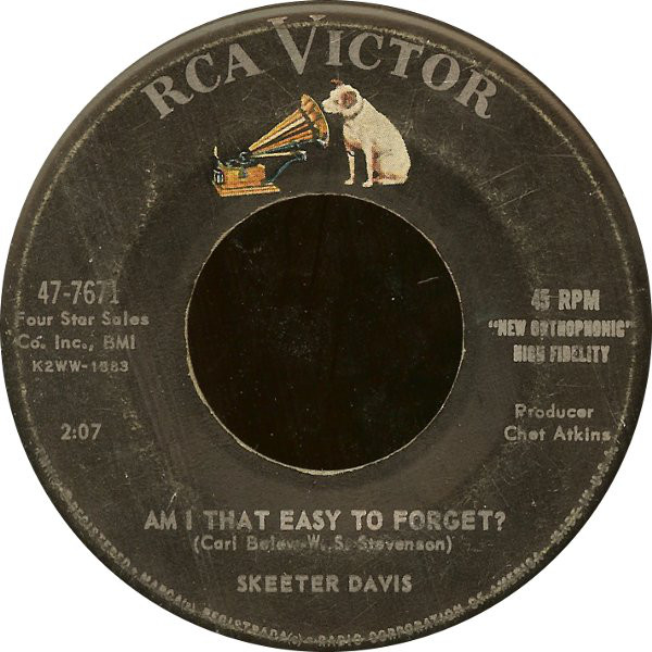 Accords et paroles Am I That Easy To Forget Skeeter Davis