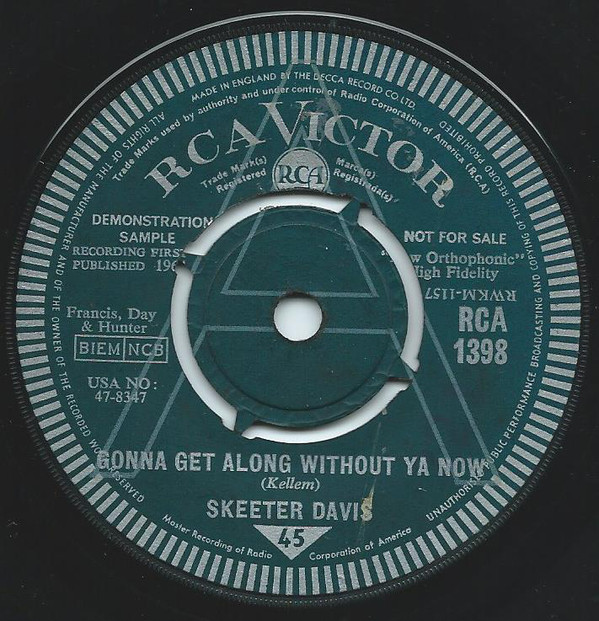 Accords et paroles Gonna Get Along Without You Now Skeeter Davis