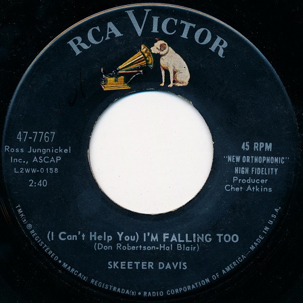 Accords et paroles I'm Falling Too Skeeter Davis