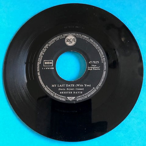 Accords et paroles My Last Date Skeeter Davis