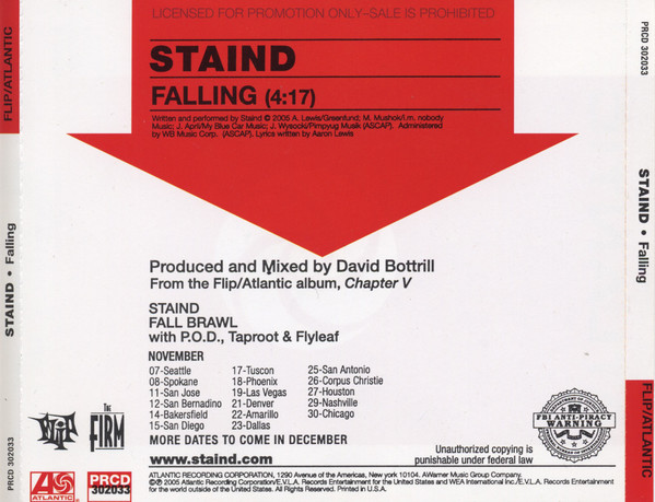 Accords et paroles Falling Staind