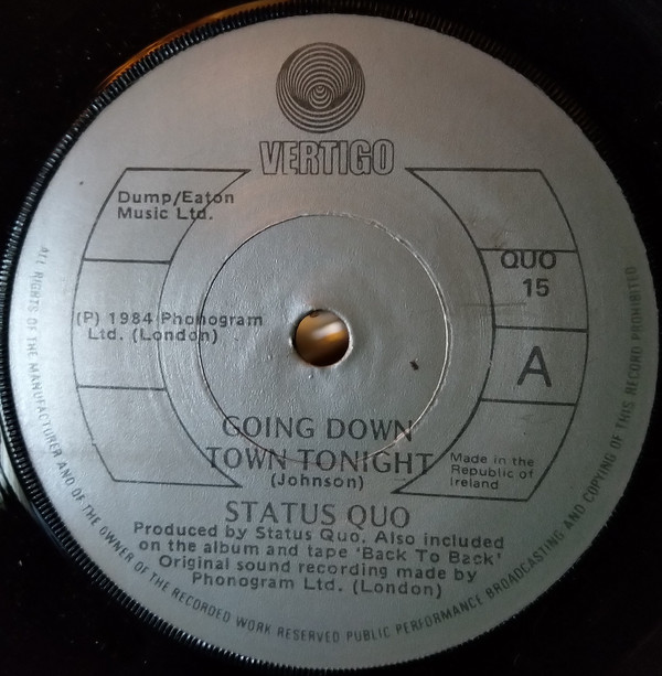 Accords et paroles Going Down Town Tonight Status Quo
