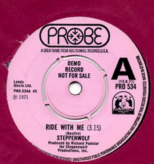 Accords et paroles Ride With Me Steppenwolf
