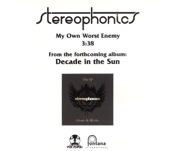 Accords et paroles My Own Worst Enemy Stereophonics