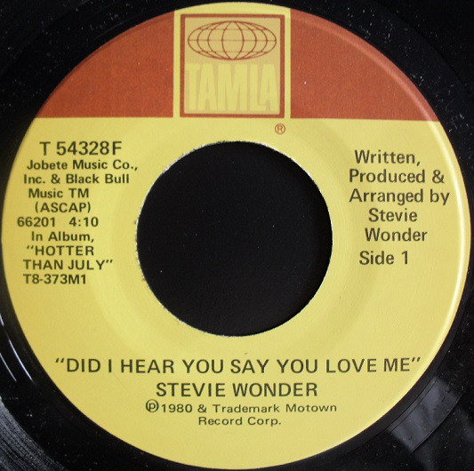 Accords et paroles Did I Hear You Say You Love Me Stevie Wonder
