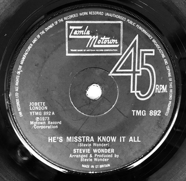 Accords et paroles Hes Misstra Know It All Stevie Wonder