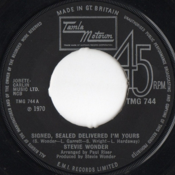 Accords et paroles Signed sealed delivered Im yours Stevie Wonder