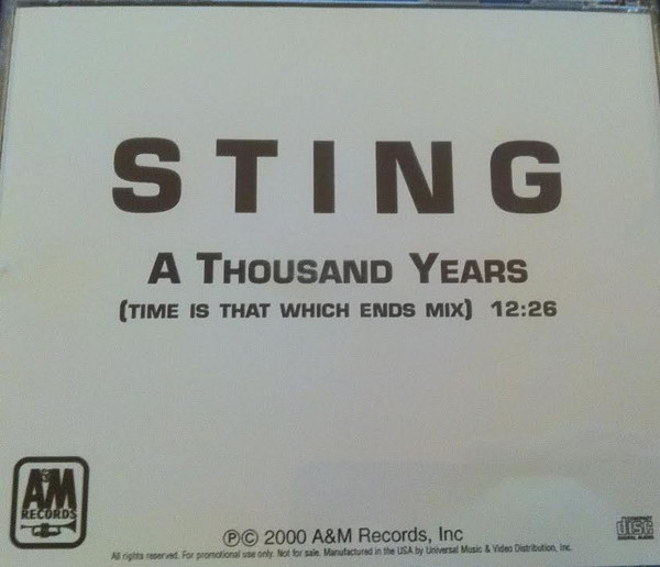 Accords et paroles A Thousand Years Sting