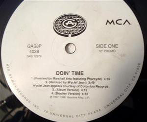 Accords et paroles Doin' Time Sublime