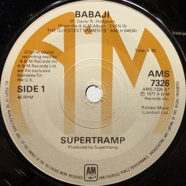 Accords et paroles Babaji Supertramp