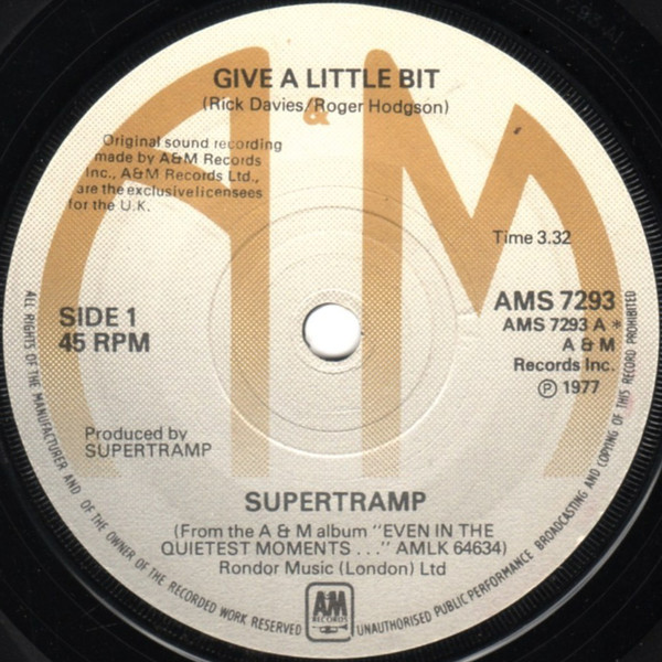 Accords et paroles Give A Little Bit Supertramp