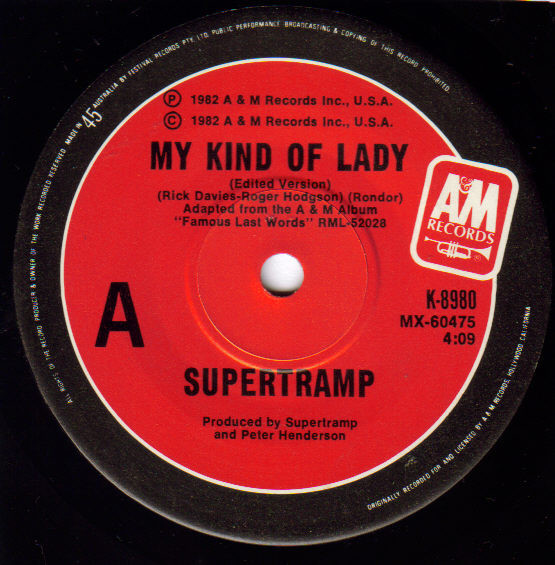 Accords et paroles My kind of Lady Supertramp
