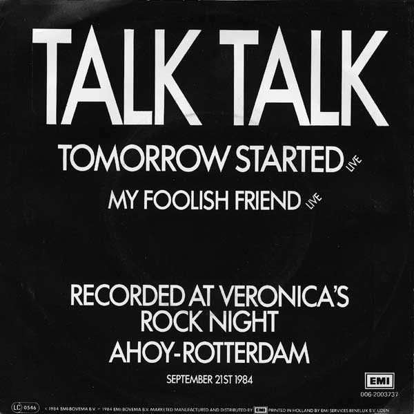 Accords et paroles Tomorrow Started Talk Talk