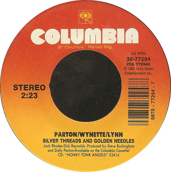Accords et paroles Silver Threads And Golden Needles Tammy Wynette
