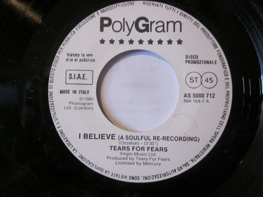 Accords et paroles I Believe Tears For Fears