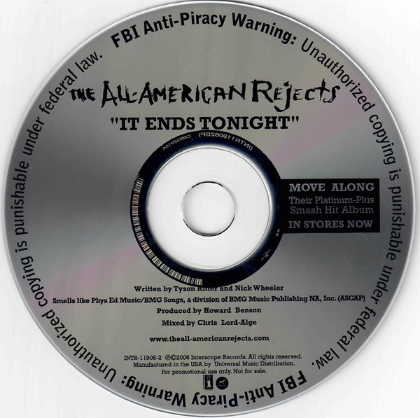 Accords et paroles It Ends Tonight The All-American Rejects