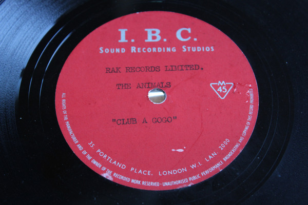 Accords et paroles Club A Go-Go The Animals