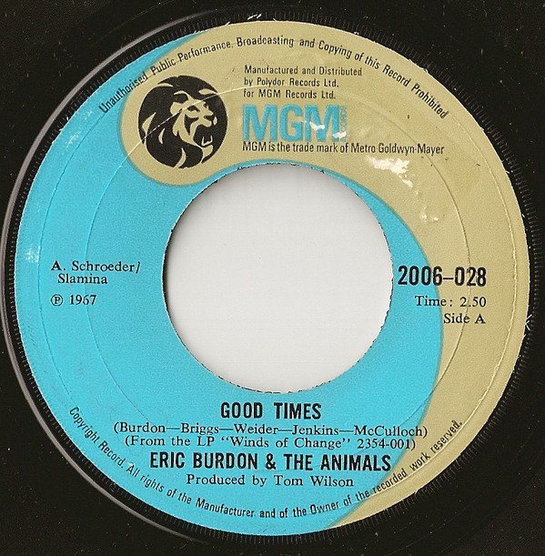 Accords et paroles Good Times The Animals