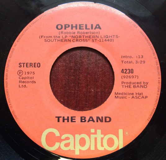 Accords et paroles Ophelia The Band