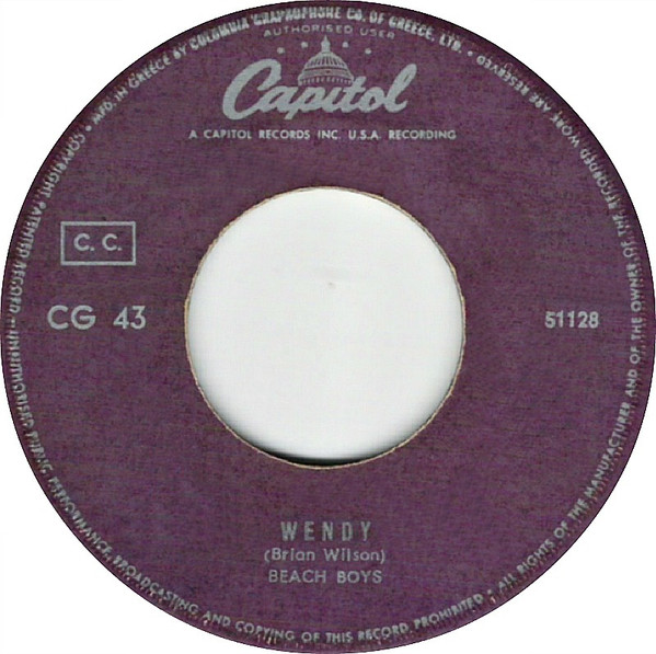 Accords et paroles Wendy The Beach Boys